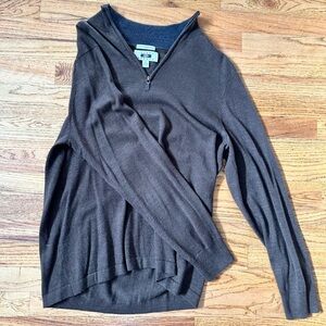 Joseph Abboude brown 1/4 zip pull over sweater